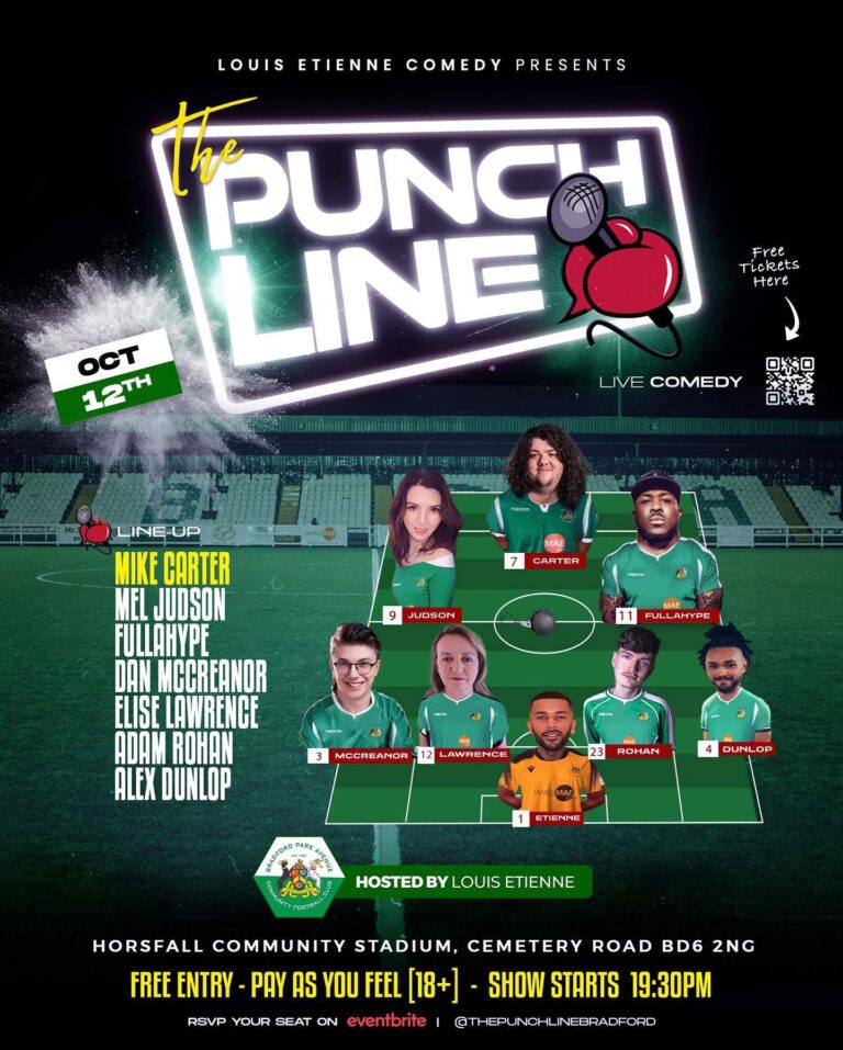 THE PUNCHLINE RETURNS TO THE HORSFALL THURSDAY 12TH OCTOBER! DOORS OPEN 7PM